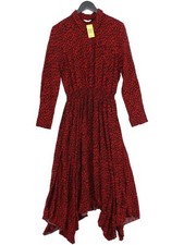 Hush Shirt Midi Dress UK14 in Red
