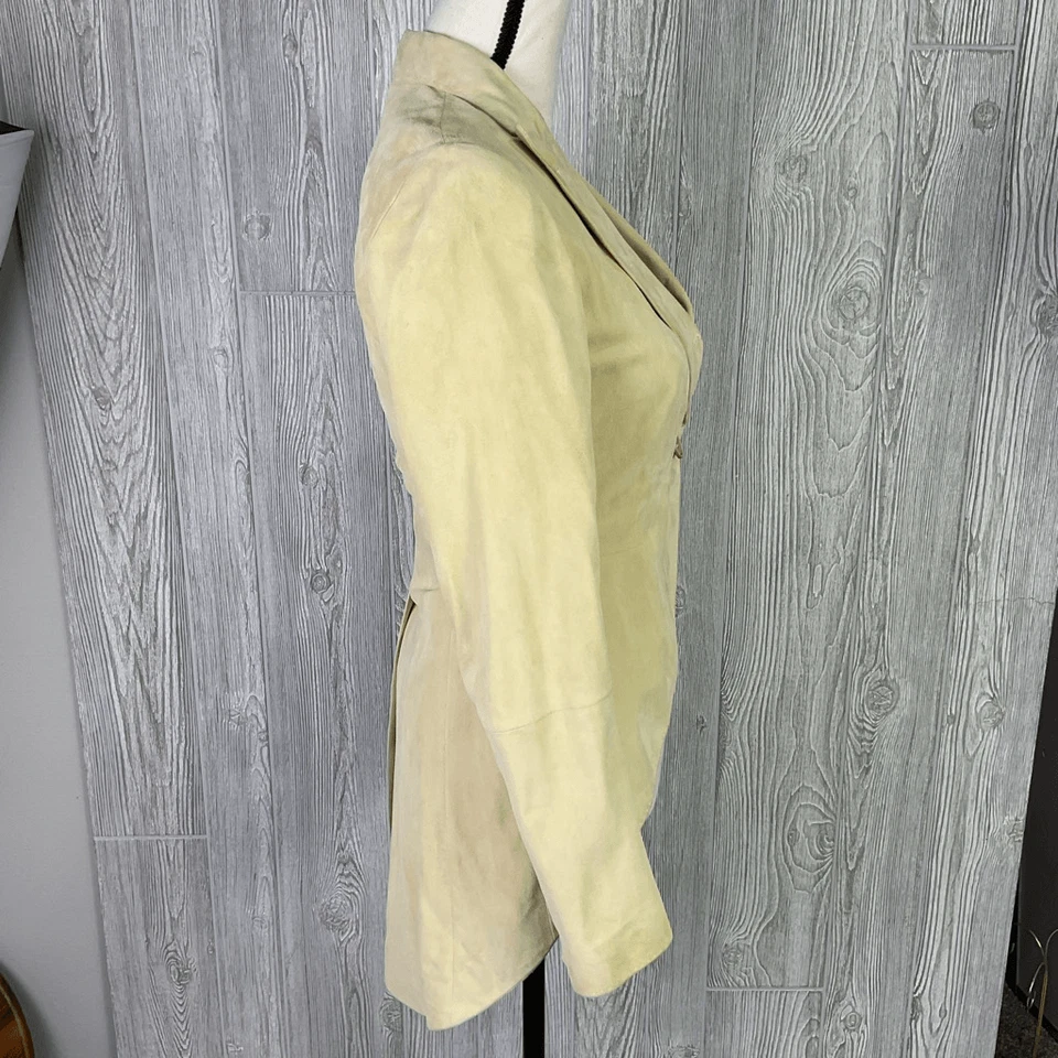 Chaqueta Blazer Brunello Cucinelli Vera Pelle Asimétrica Cuero Drapeado Italiana Si Foto 3 de 4