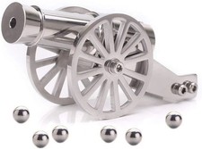 Mini Napoleon Cannon Model Metal Replica Desktop Decorating and Silver