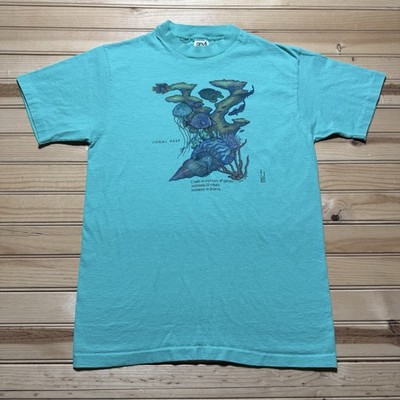 Vintage 80s Coral Reef Millennia To  Create Moments To Destroy Art Shirt - Large