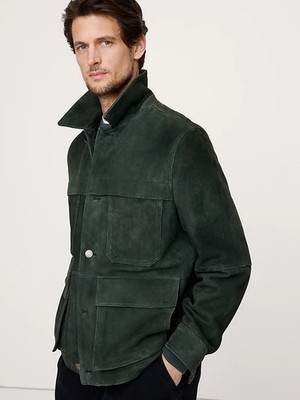 Green Field Lederjacke Herren Reines Wildleder Sonderanfertigung Größe S M L ...