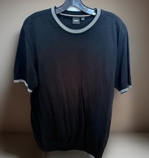 Hugo Boss Men s Banded Collar Luxe Tee XL Black New