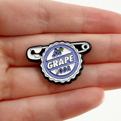 Grape Soda Enamel Pin Ellie Badge Bottle Cap UP Movie Brooch Club Member
