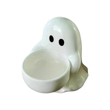 Halloween Ghost Candlestick, Ceramic Tea Light Holder for Scented Candles, Do...