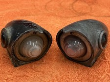 Original Pair Vintage Glass Lenses 1920s Studebaker Fender Marker Light Jewels