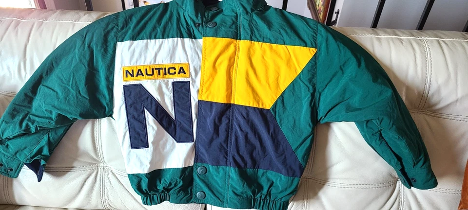 Chaqueta Nautica Multicolor Niños Talla Pequeña 8-10 Con Capucha Nylon Shell Foto 2 de 4