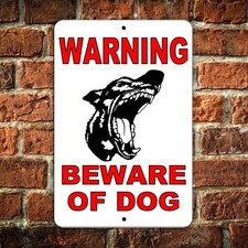 Beware Of Dog Metal Sign Dog Will Bite Security Keep Out Warning Do Not Enter