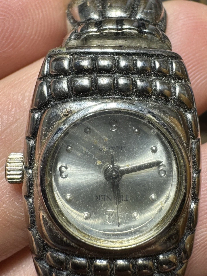 Reloj Bijoux Terner Mujer Tono Plateado Esmalte Turquesa Metal Banda Sin Batería Foto 2 de 4