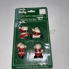 Vintage Ornament Christmas Santa Claus Set Of 4 Pieces