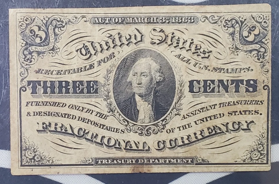 US Fractional Currency 3c Fr. 1227 Third Issue- PCGS Graded VF 25 Apparent - Image 2 of 4