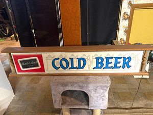 Black Label Beer Cold Beer Lighted Bar Sign Breweriana Theme