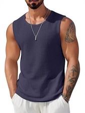 Men's Sleeveless Vest Tank Top Breathable Casual Summer Gym Fitness Shirt