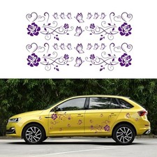 Butterfly Rose Flower Graphic Car Decal DIY Universal Graphic Decoration Purple