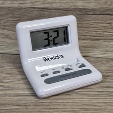 Westclox 47539a Celebrity Travel Alarm LCD Clock White 