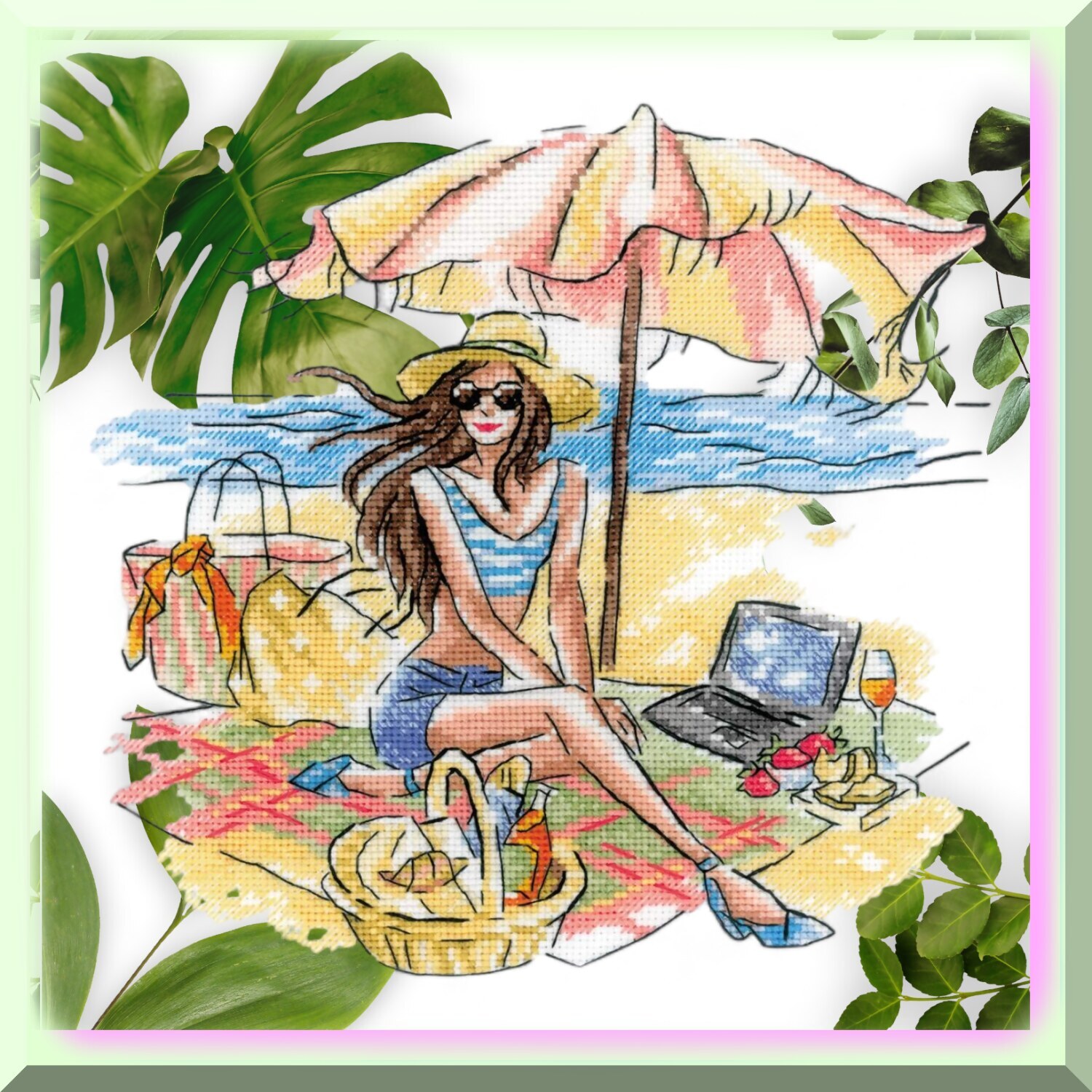 StitchCraft 20x20: Complete Counted Cross Stitch Kit for Beginners - DIY Embroid