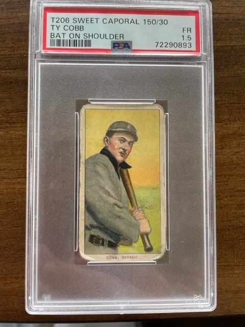 1909-11 T206 Sweet Caporal Ty Cobb Bat On Shoulder psa 1.5! History!