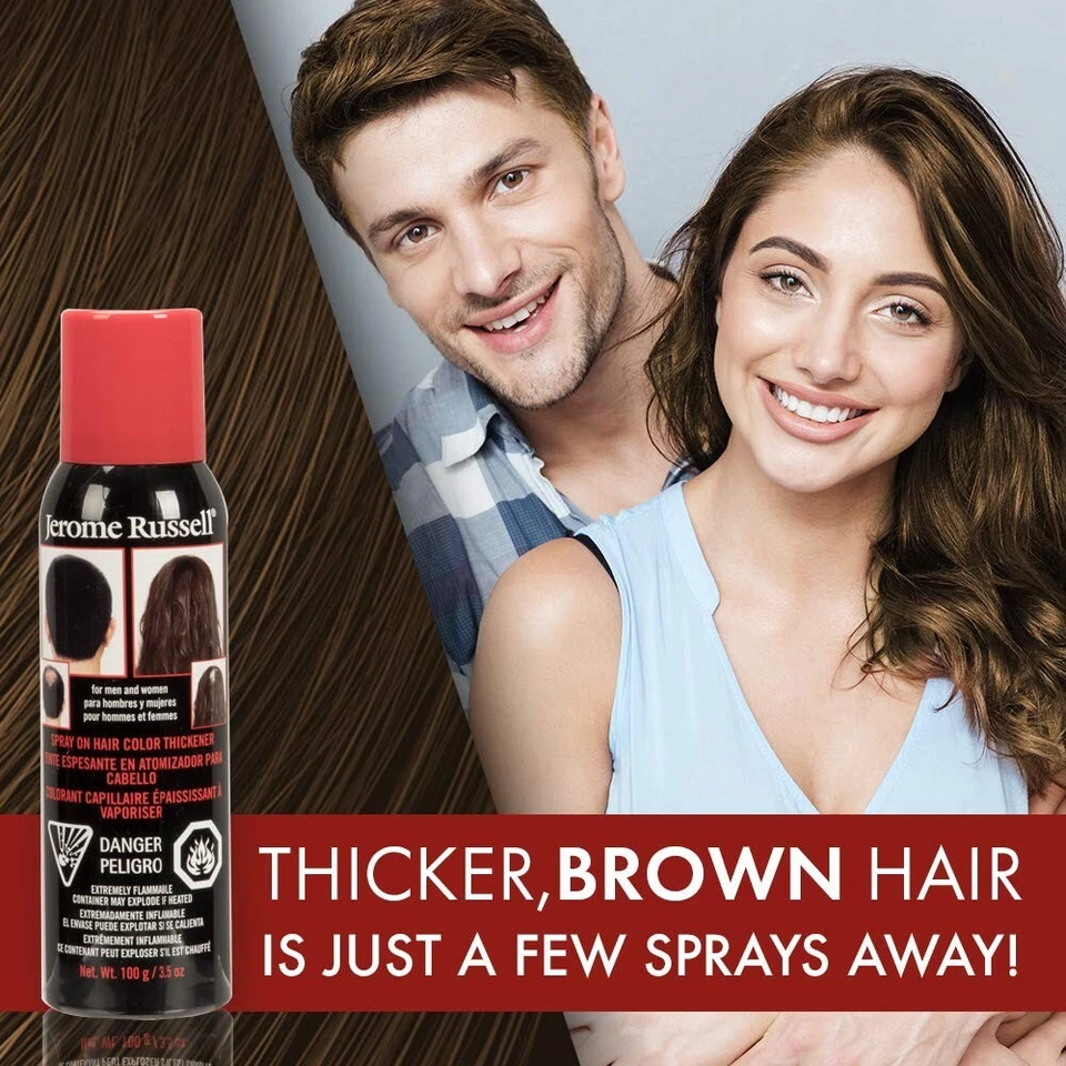 Jerome Russell Spray on Hair Color Thickener - Dark Brown 3.5oz - Image 4 of 4