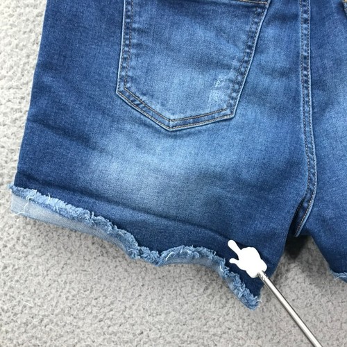 JUDY BLUE Womens Size 29 Mid Rise Raw Hem Cuffed 3" Stretch Denim Jean Shorts - Picture 5 of 13