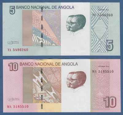 ANGOLA 5 + 10 Kwanzas 2012 (2017) UNC  P. NEW