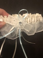 Brand New Ivory And Blue Wedding Garter