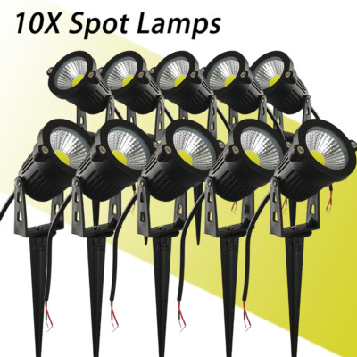 10X 12V LED Spotlights Yard Landscape Warm/Cool White Hardwired 3000k/6000K COB