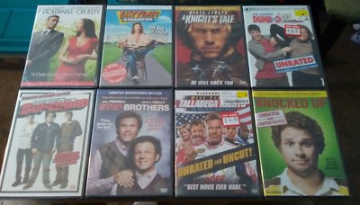 Lot of 8 Sealed Comedy Dvds Superbad Step Brothers Knocked Up Dumb and Dumber 