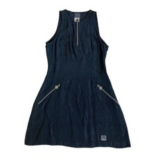 versace jeans couture y2k ribbed shiny lurex black midi tennis dress