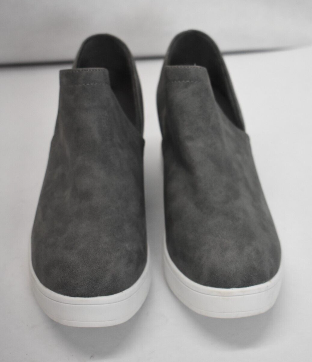 Journee Collection Cardi Wedge Slip On Heel Comfort Sneaker Gray