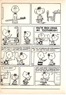 #ad #ad 1960#x27;s Vintage PEANUTS COMIC STRIP Pin Up ART YOU#x27;VE BEEN USING MY TOOTHBRUSH $14.94