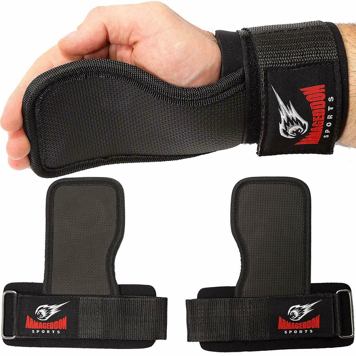 Weight Lifting Hand Grips Workout Pads with Adjustable Support - PAIR