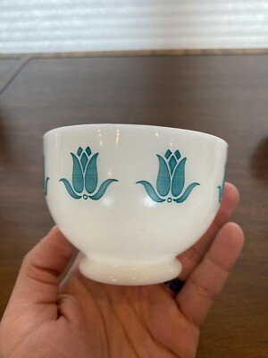 RARE VTG SET Of 6 Fire-King Multicolored TULIP Cottage Cheese