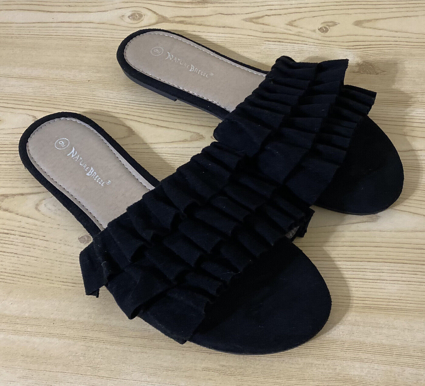 Nature Breeze Black Slip On Slide Sandals Women’s… - image 5