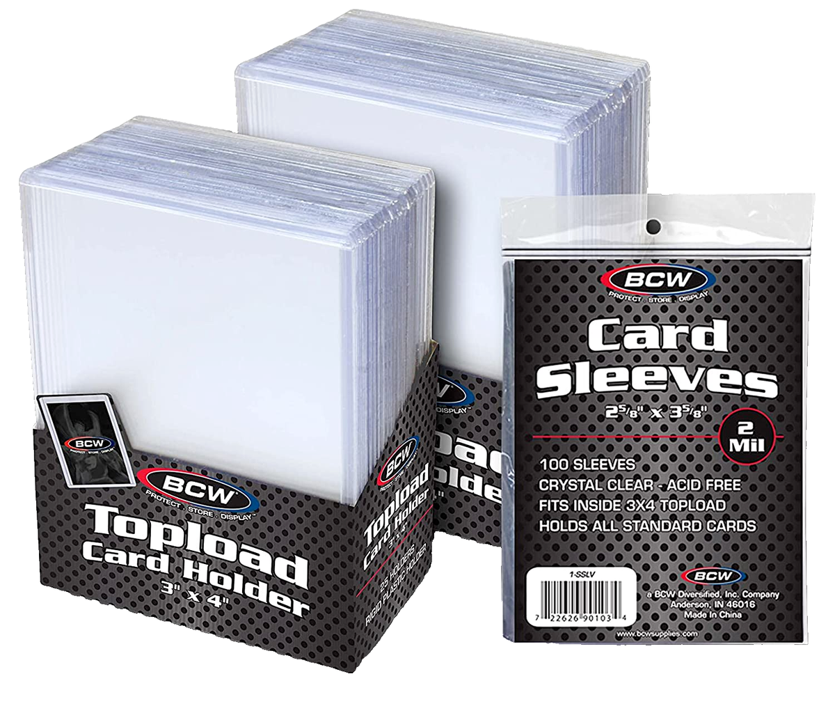 BCW 50-Count Topload Card Holders and 100-Count Sleeves BCW 50-Count Topload Card Holders and 100-Count Sleeves