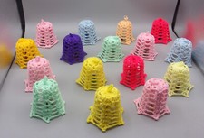 Vintage Handmade Crocheted Starched Christmas Bell Ornaments -Set of 16