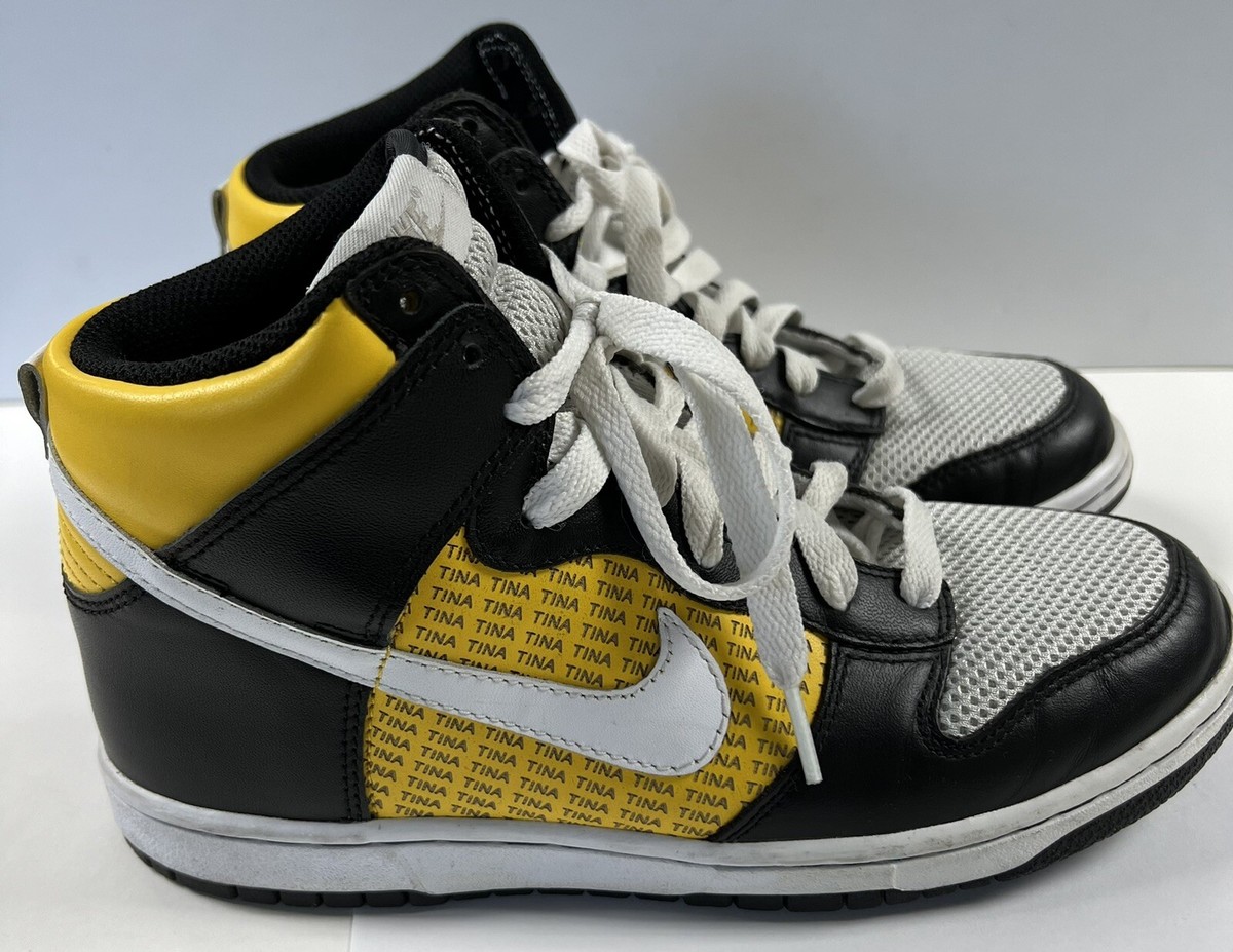 Nike ID Dunk High University Gold Black White Size 8.5 Tina