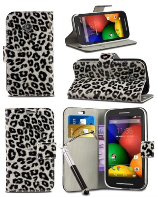 Handyhülle Leopardenmuster weiß Brieftasche für Apple iPhone 8 Tierdesign