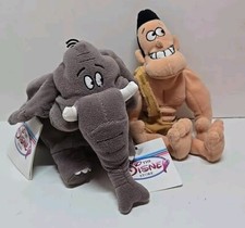 Vintage Disney Park George of the Jungle  Elephant Mini Bean Bag Plush Lot of 2