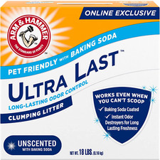 Arm Hammer Ultra Last Unscented Clumping Cat Litter, Multicat 18Lb, Pet Friendly 1.35 per pound