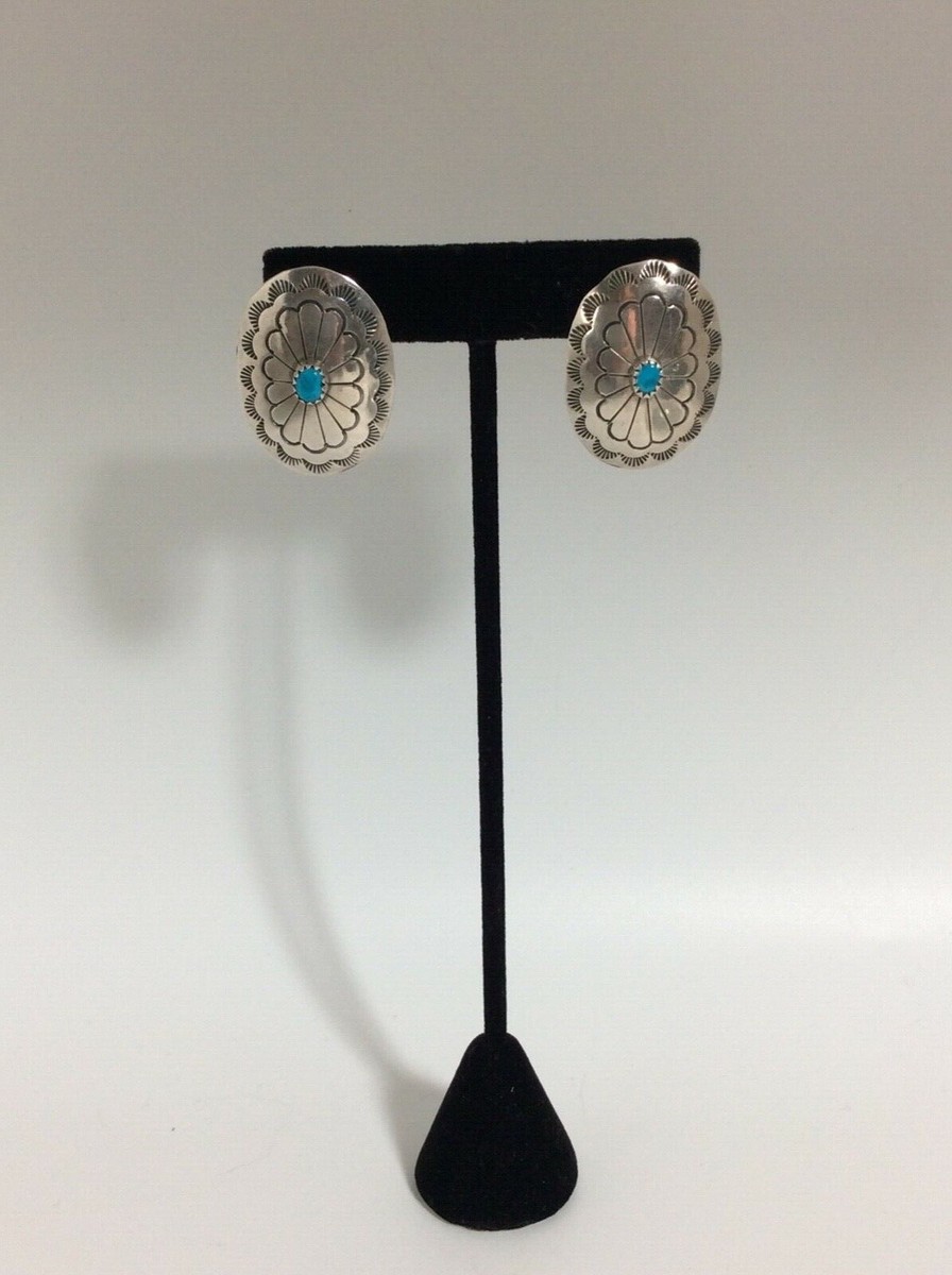 Native American NAVAJO Earrings - Concho's Sterling Silver