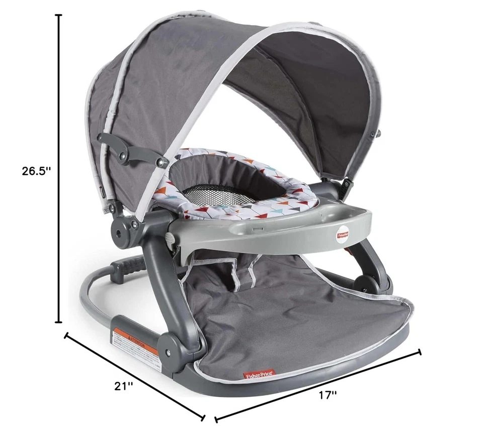 Asiento de piso Fisher-Price Sit-Me-Up con dosel silla de bebé portátil Foto 3 de 4