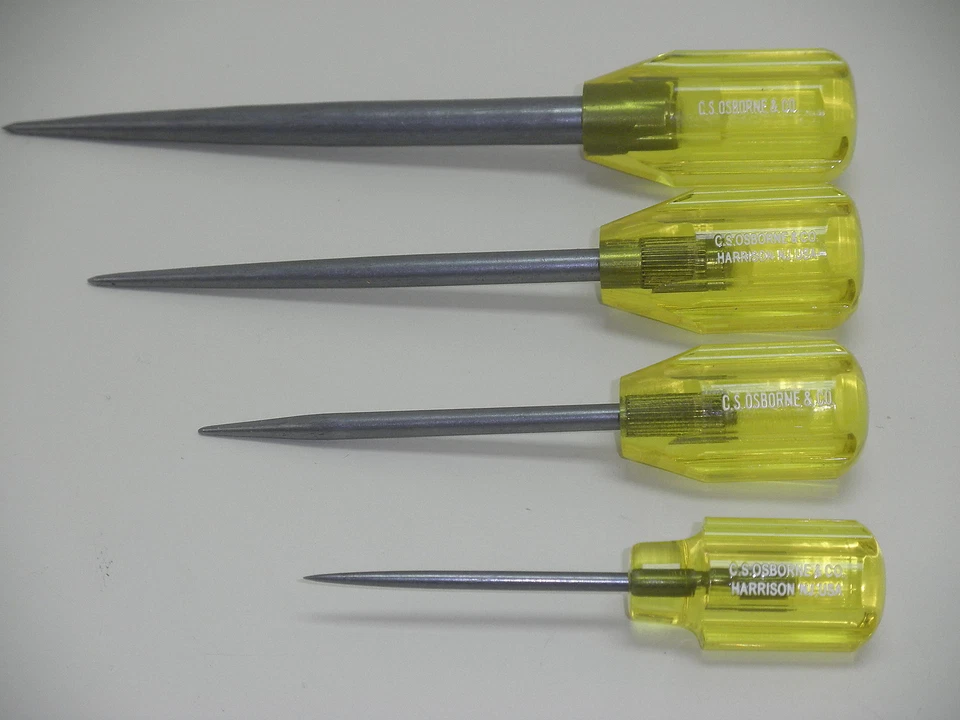 C S OSBORNE 4-1, 2, 3, 4, SCRATCH AWL, Set di 4 HEAVY DUTY SCRATCH AWL, NUOVO - Immagine 2 di 4