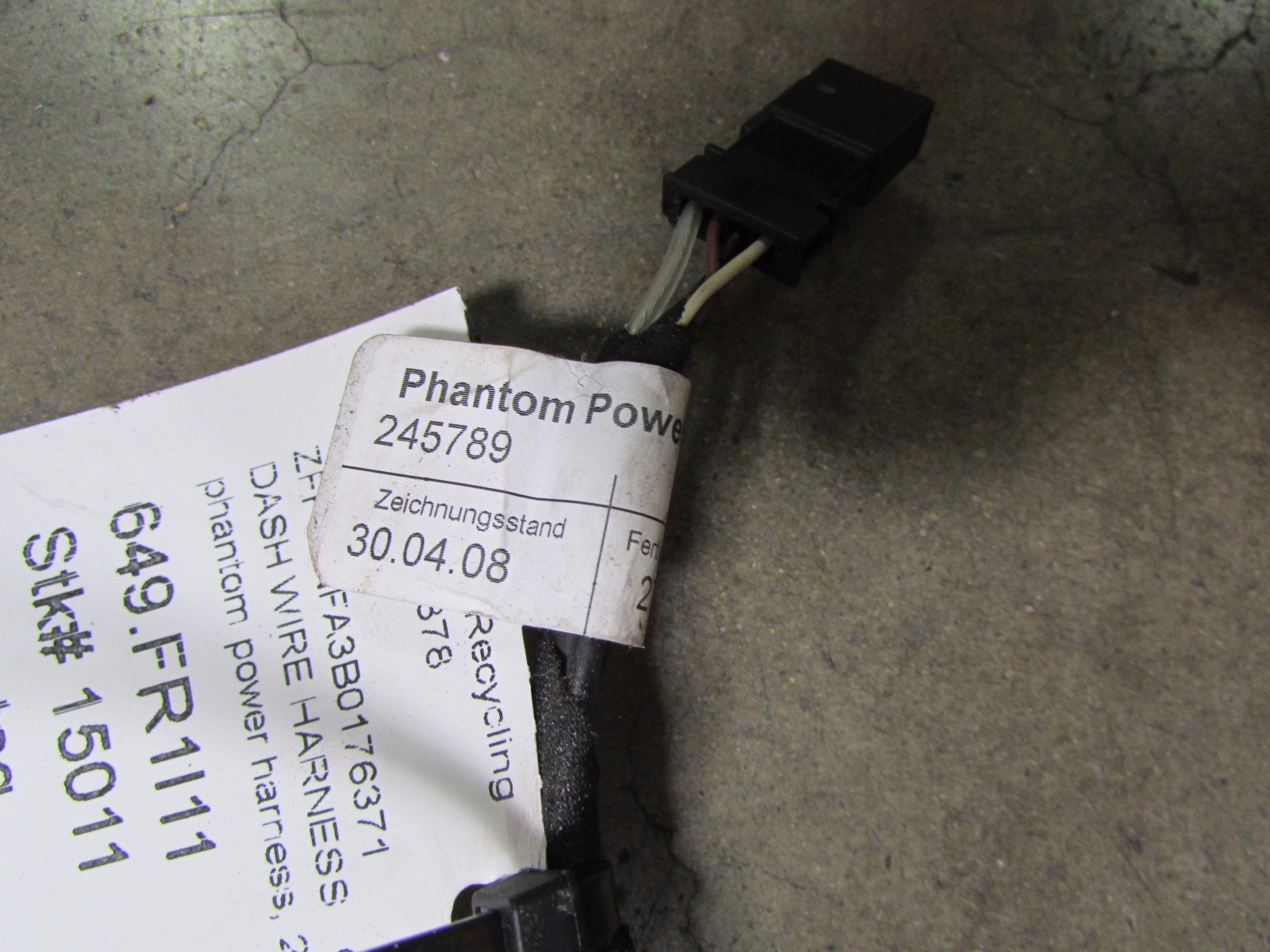 Ferrari 458 Italia, Phantom Power Harness, Used P/N 245789