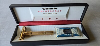 💈Vintage Gillette 1966 Slim Aristocrat Adjustable Safety Razor L4