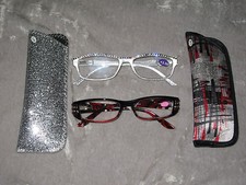 Made with Swarovski Crystal Jeweled Reading Glasses 3.50 Matching Case NEW 