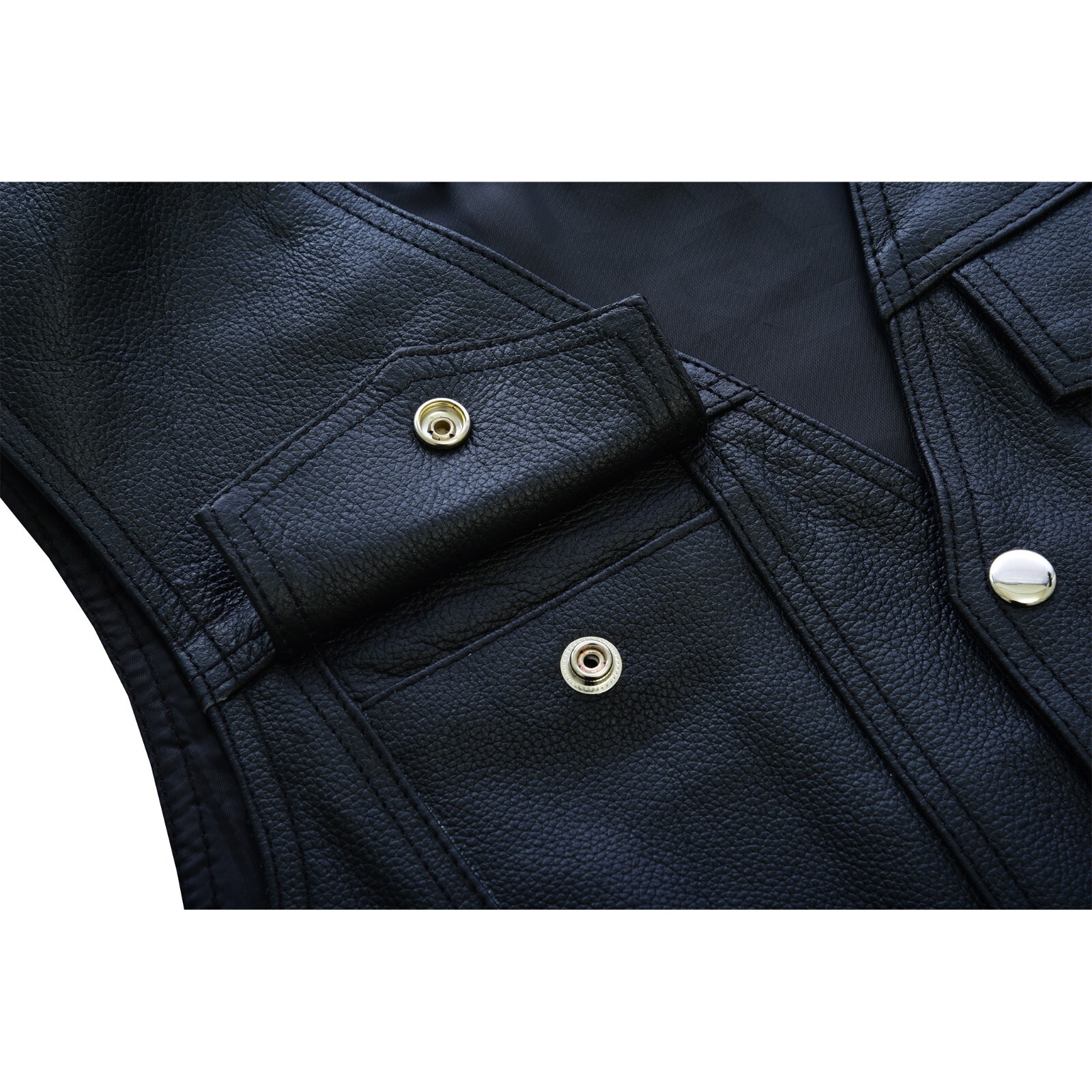Mens Bikers Vest Black Leather Waistcoat Motorcycle Jacket – B4
