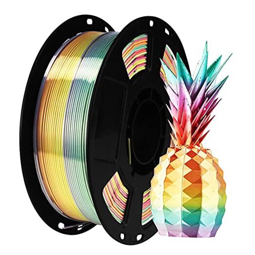 Silk Shiny Multi Color Fast Change Rainbow PLA Filament, 1kg 2.2lbs 1.75mm 3D