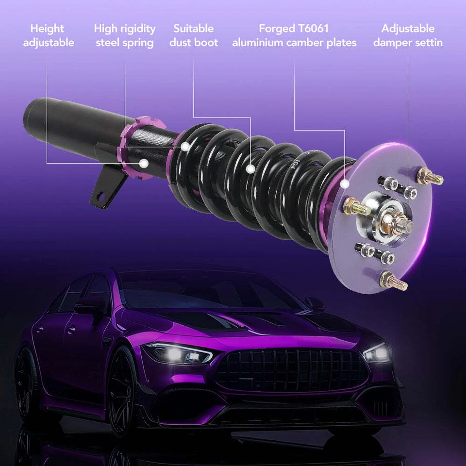 Adjustable Suspensions Lowering Coilovers Kit for BMW E46 3-Series 1998-2005 RWD - Изображение 3 из 4