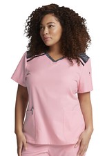 Pink Sand Dickies Scrubs Dynamix V Neck Top DK740 PKSD