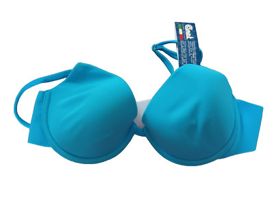 Comet Enjoy Reggiseno UK 34B blau Bügel Boost gepolstert Push Up Super BH