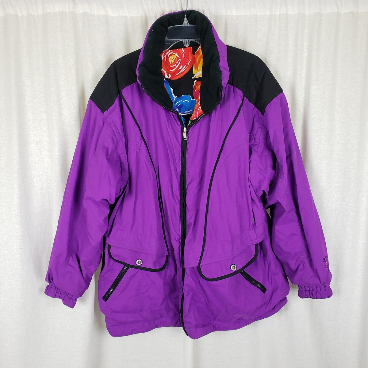 EMBERMAY レディースジャケット Obermeyer Orange Blossom Reversible 80s Puffer Ski Winter Parka